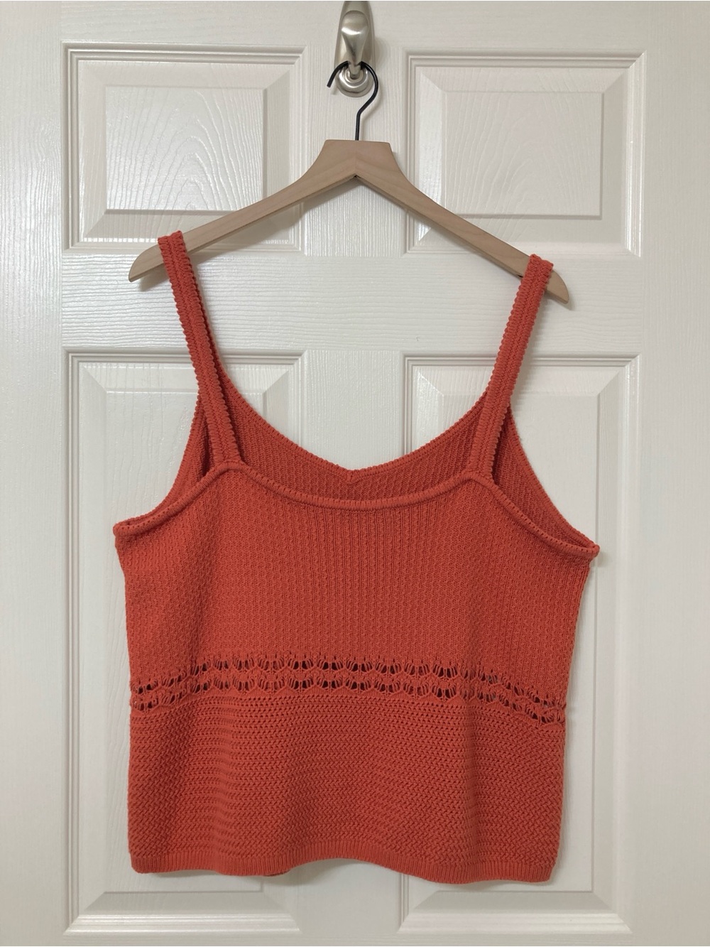 Old Navy Orange Crochet Knit Sleeveless Crafted Tank Top XXL Boho Earth Tone - Picture 4 of 6